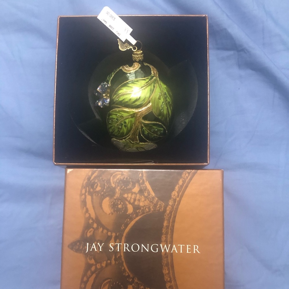 Jay strongwater (5)ornaments and (1)picture frame
